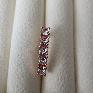 BELLY BUTTON RING  Surgical STEEL 14G  CZ ROSE GOLD